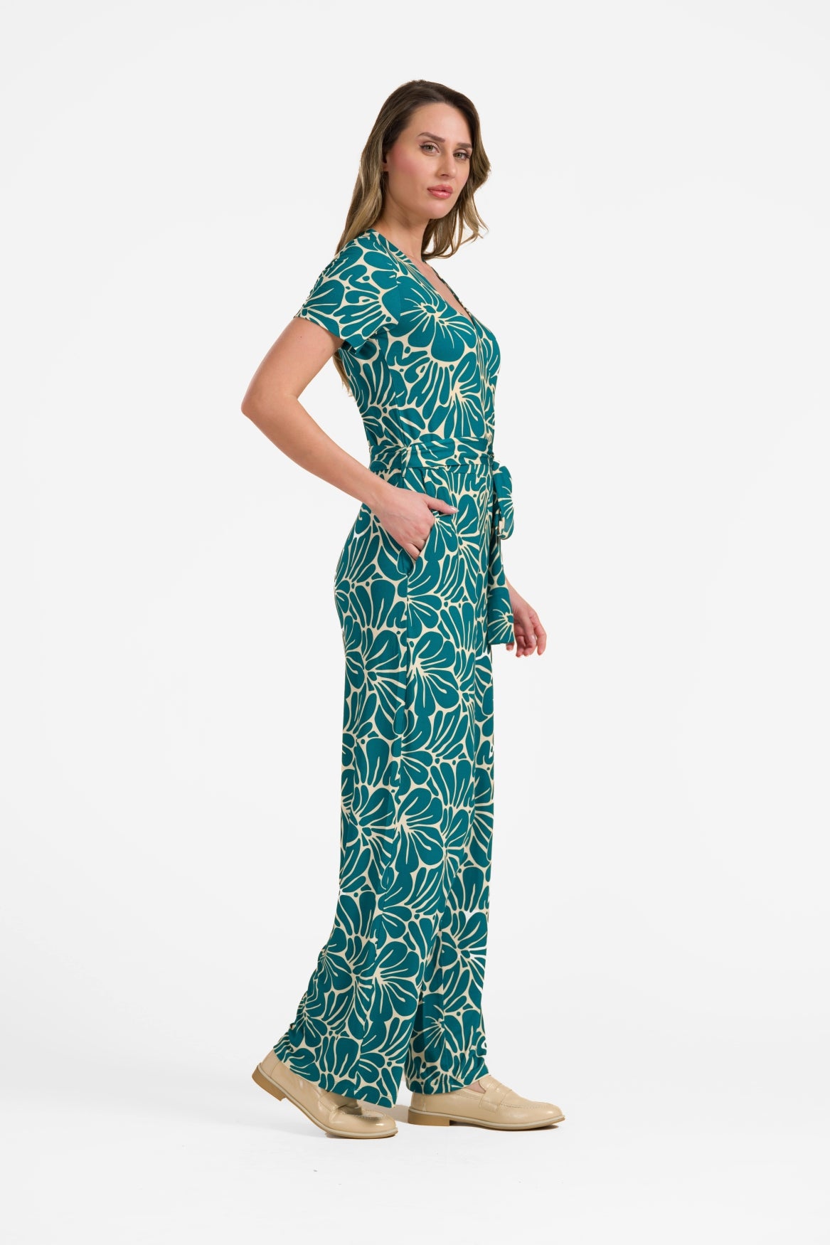 Diana Jumpsuit, kurzärmelig | Flower Lake
