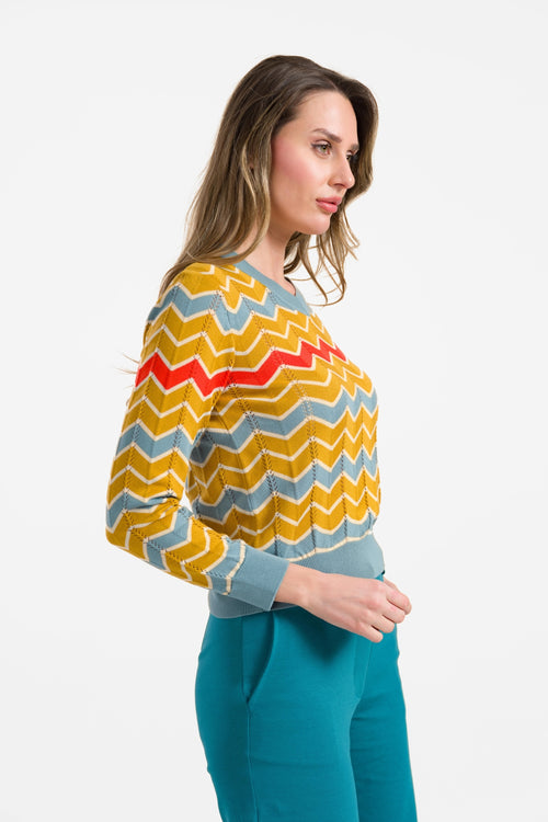 Strickpullover mit V-Ausschnitt und langen Ärmeln | Senfgelb