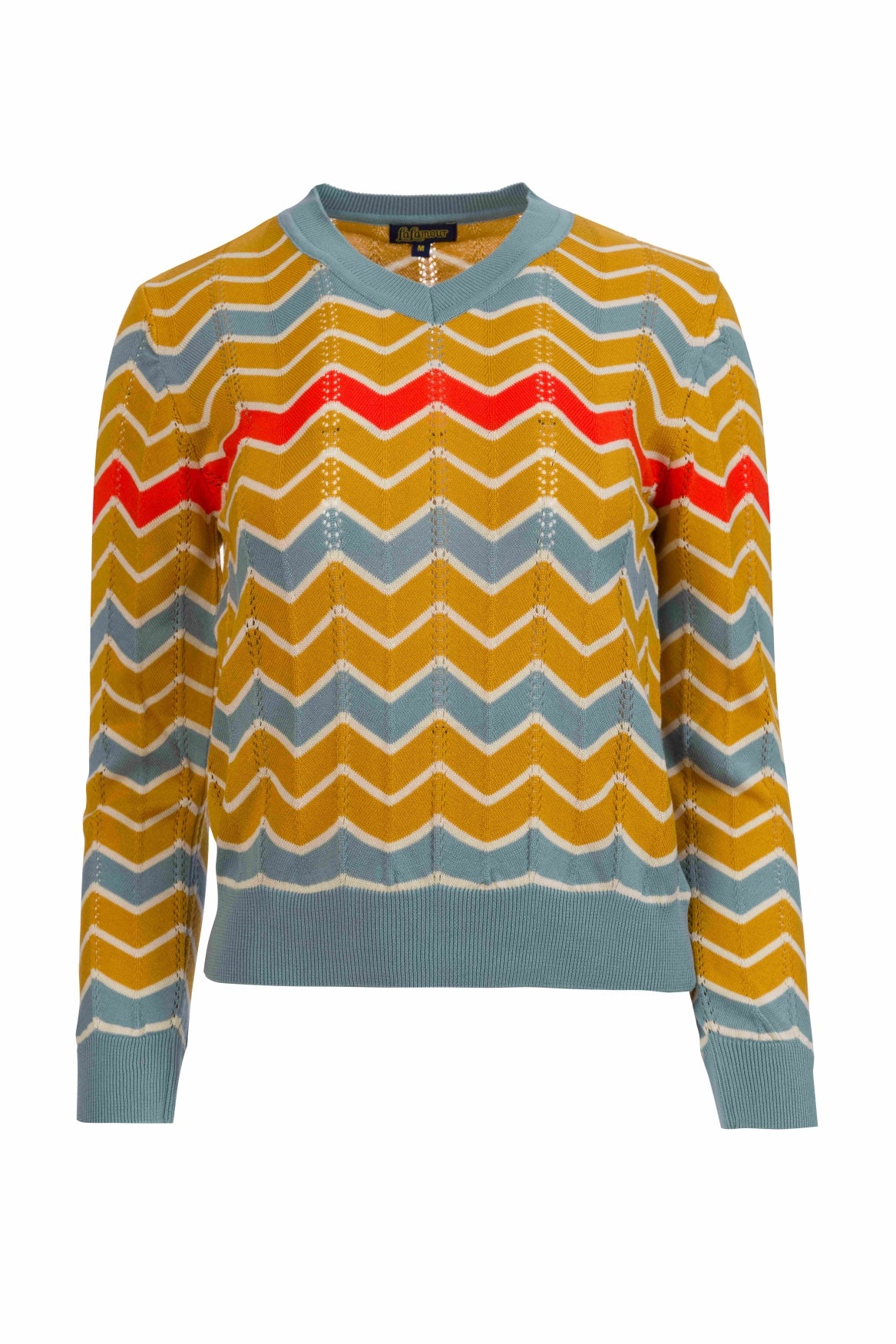 Strickpullover mit V-Ausschnitt und langen Ärmeln | Senfgelb