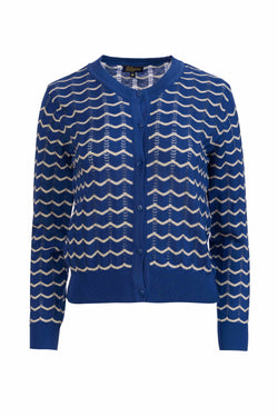 Strickjacke mit langen Ärmeln | Blau