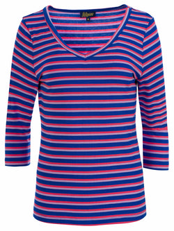 Lynn Top mit 3/4-Ärmeln | Happy Stripes Blau