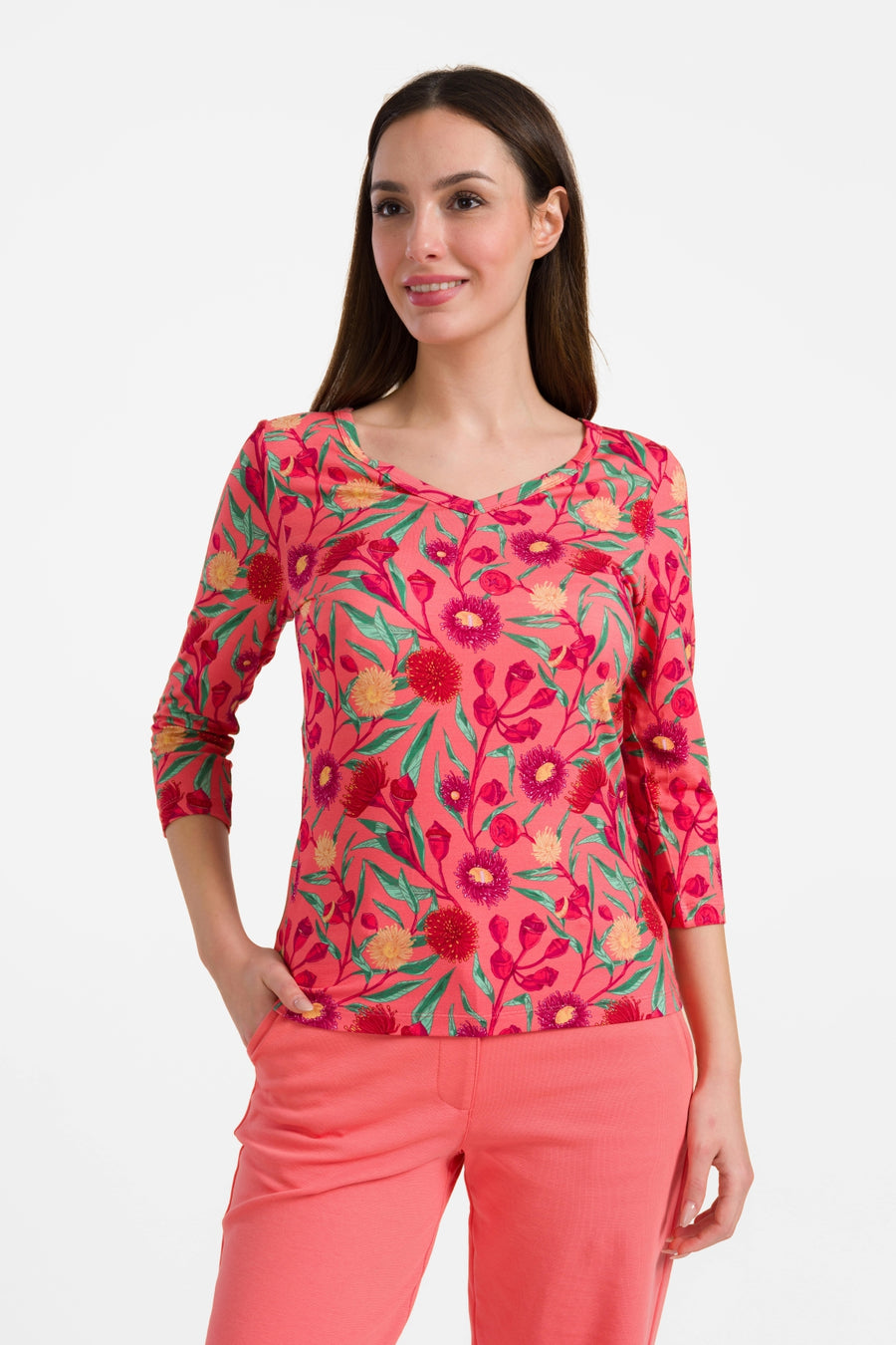 Lynn Top mit 3/4-Ärmeln | Wild Bouquet