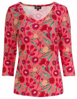 Lynn Top mit 3/4-Ärmeln | Wild Bouquet