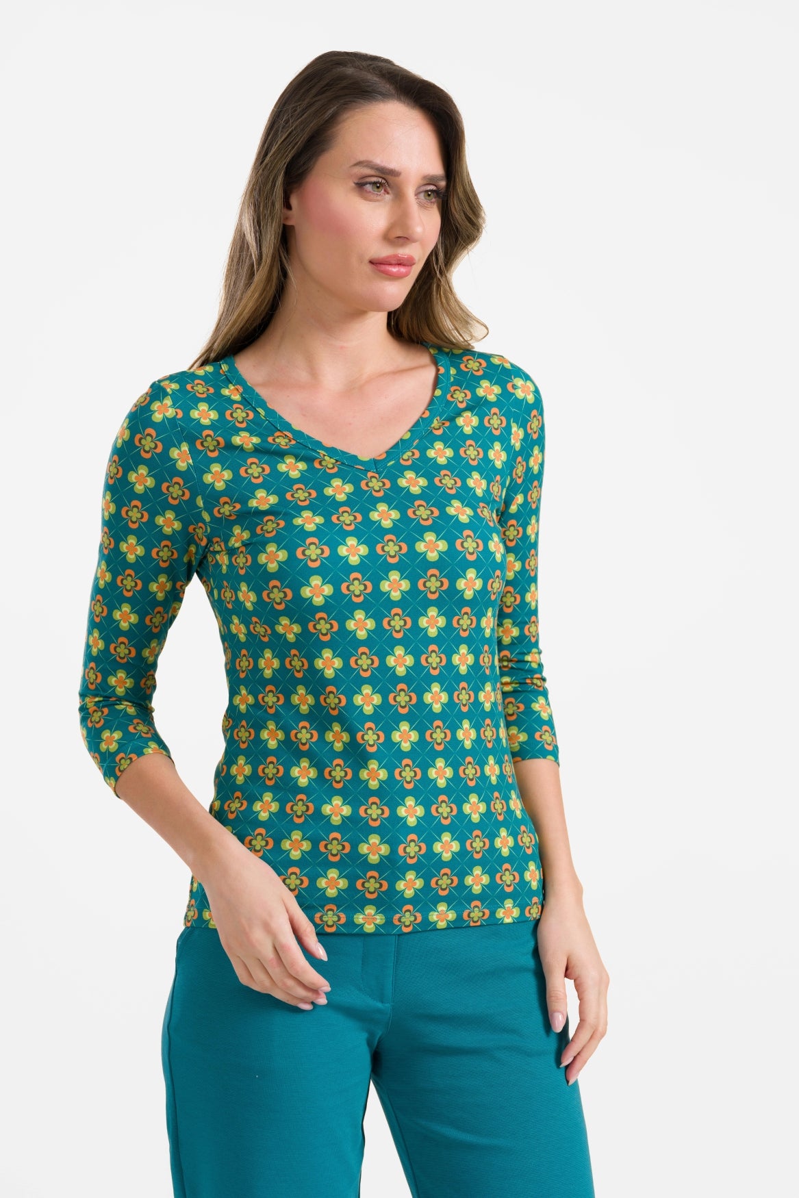 Lynn Top mit 3/4-Ärmeln | Vintage Fever