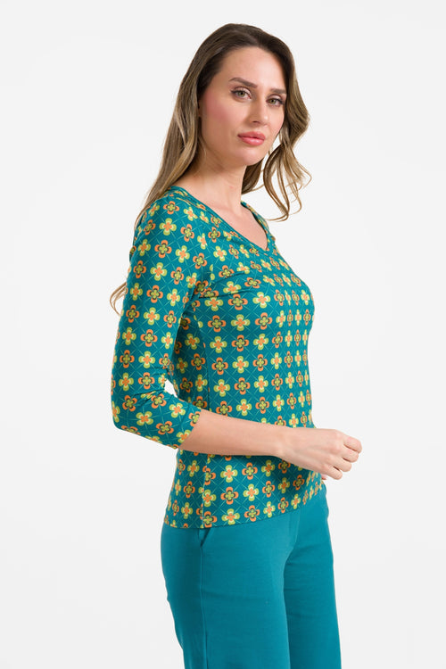 Lynn Top mit 3/4-Ärmeln | Vintage Fever