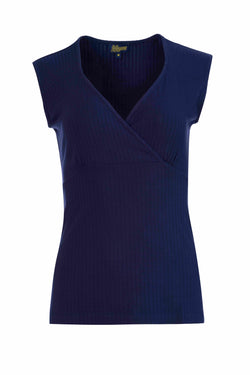 Monroe-Top | Geripptes Marineblau