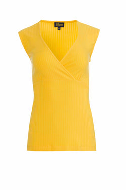 Monroe-Top | Rippengelb