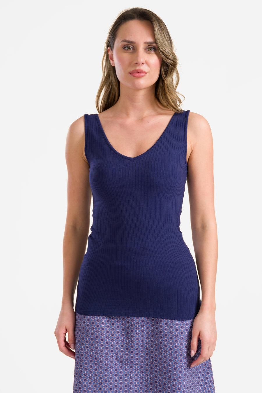 Stella Tanktop | Gerippt, Marineblau