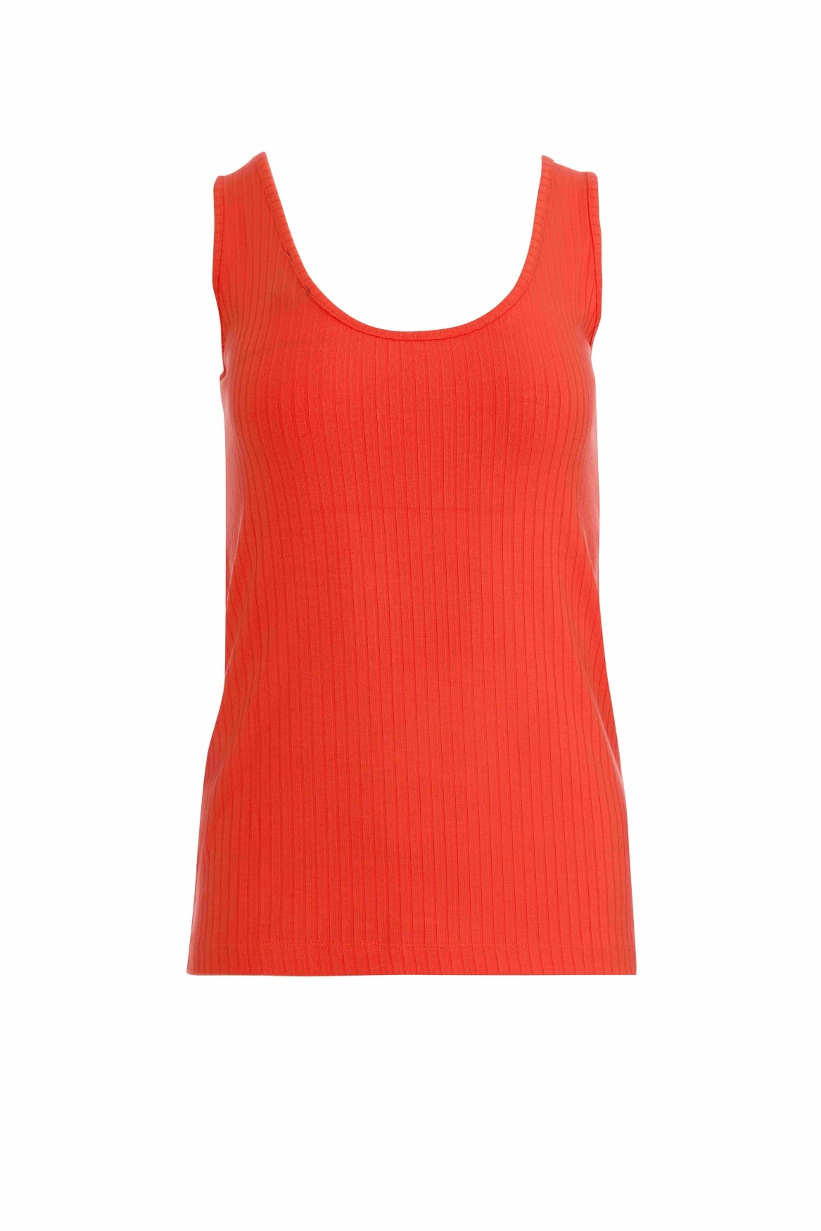 Stella Tanktop | Gerippt, Orange-Rot