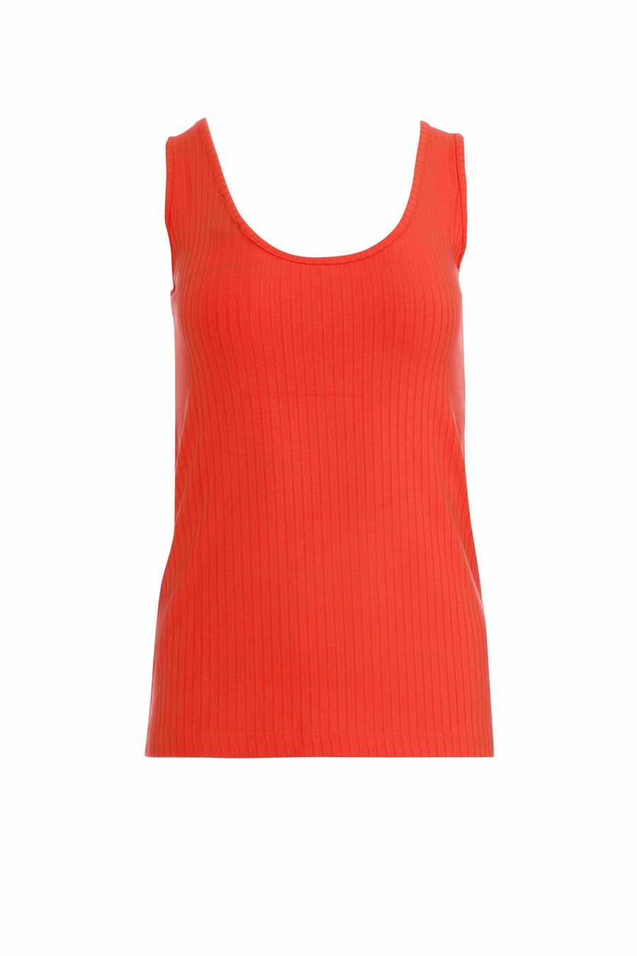 Stella Tanktop | Gerippt, Orange-Rot