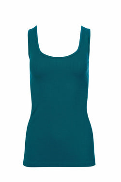 Stella Tanktop | Gerippt Petrolblau