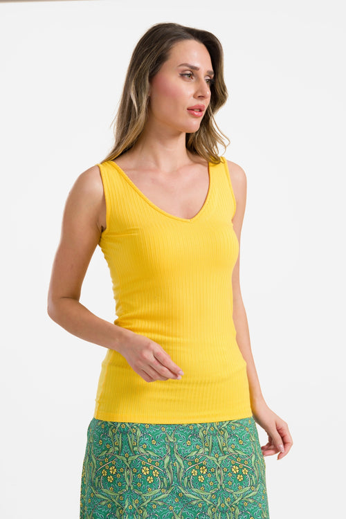 Stella Tanktop | Gerippt Gelb
