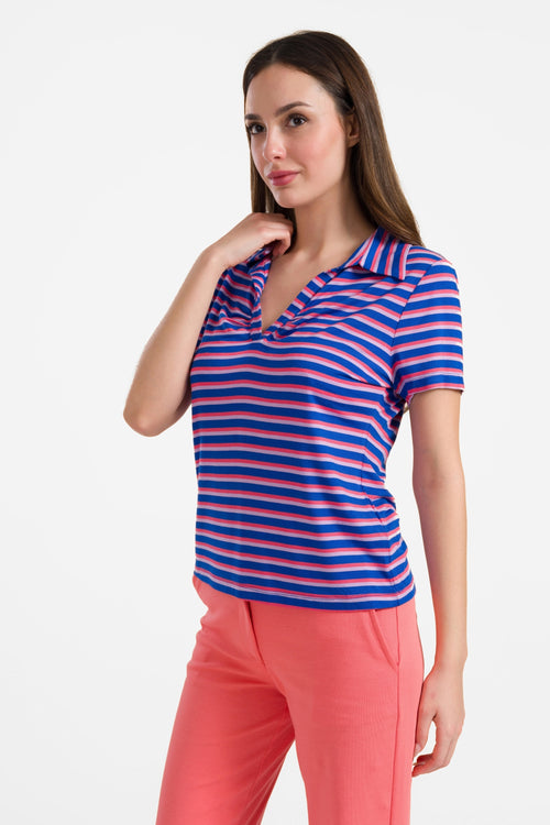 Suzy Kurzarmtop | Happy Stripes Blau