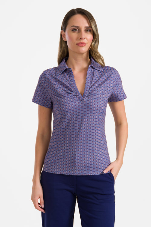 Suzy Kurzarmtop | Kleine blaue Blume