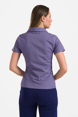 Suzy Kurzarmtop | Kleine blaue Blume