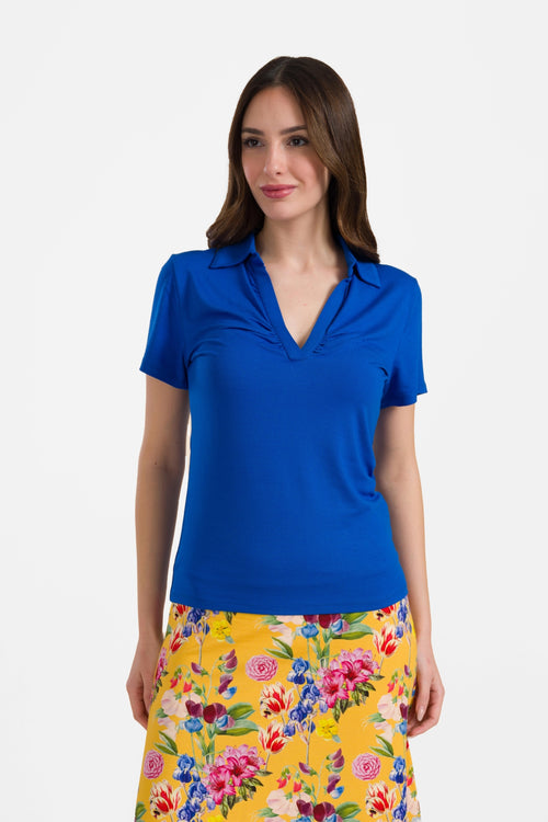 Suzy Kurzarmtop | Schlichtes Blau