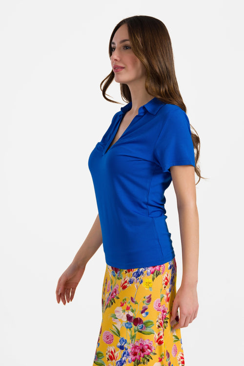 Suzy Kurzarmtop | Schlichtes Blau