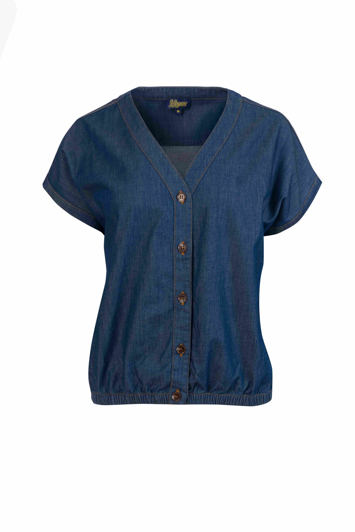 Evy Bluse, Kurzarm | Blau