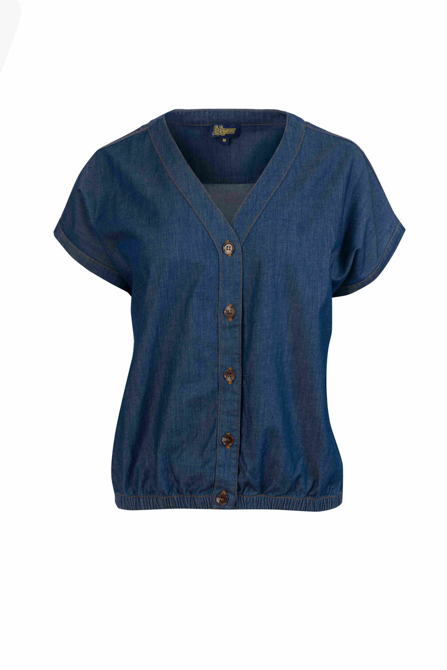 Evy Bluse, Kurzarm | Blau