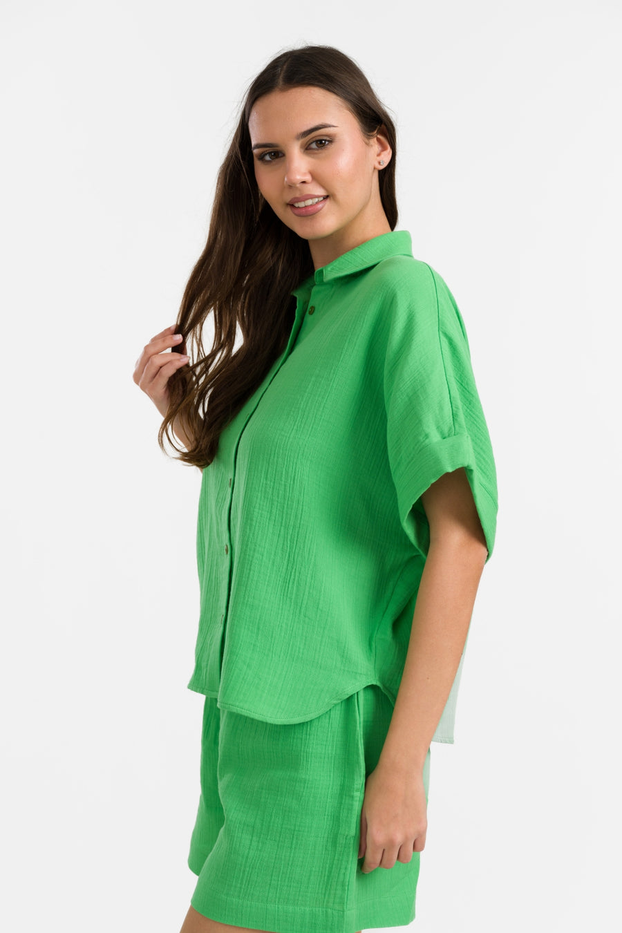 Jill Bluse | Crinkle Grün