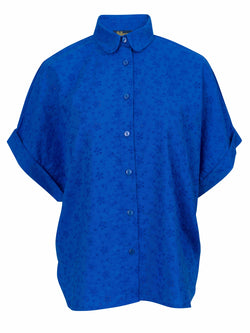 Jill Bluse | Stickerei Blau