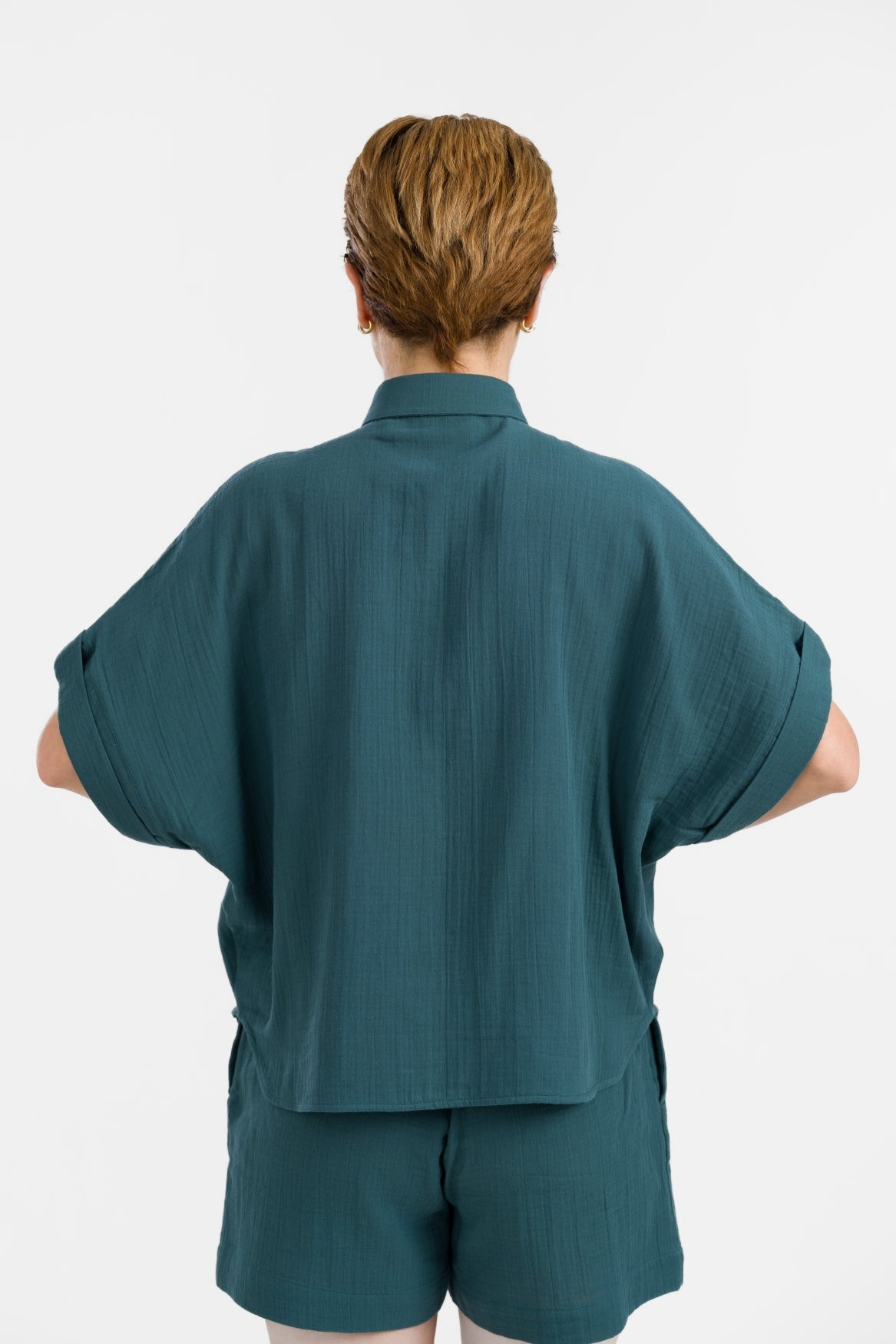 Jill Bluse | Crinkle Petrol