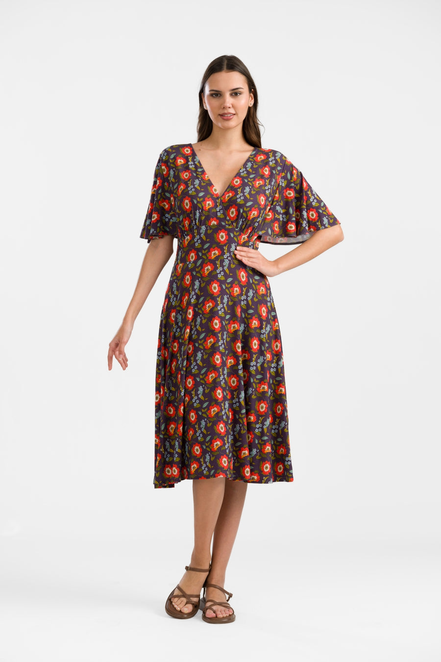 Luna Kleid | Purple Poppy
