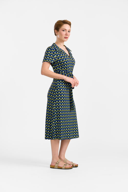Marilyn-Kleid, Kurzarm | Retro-Blumen