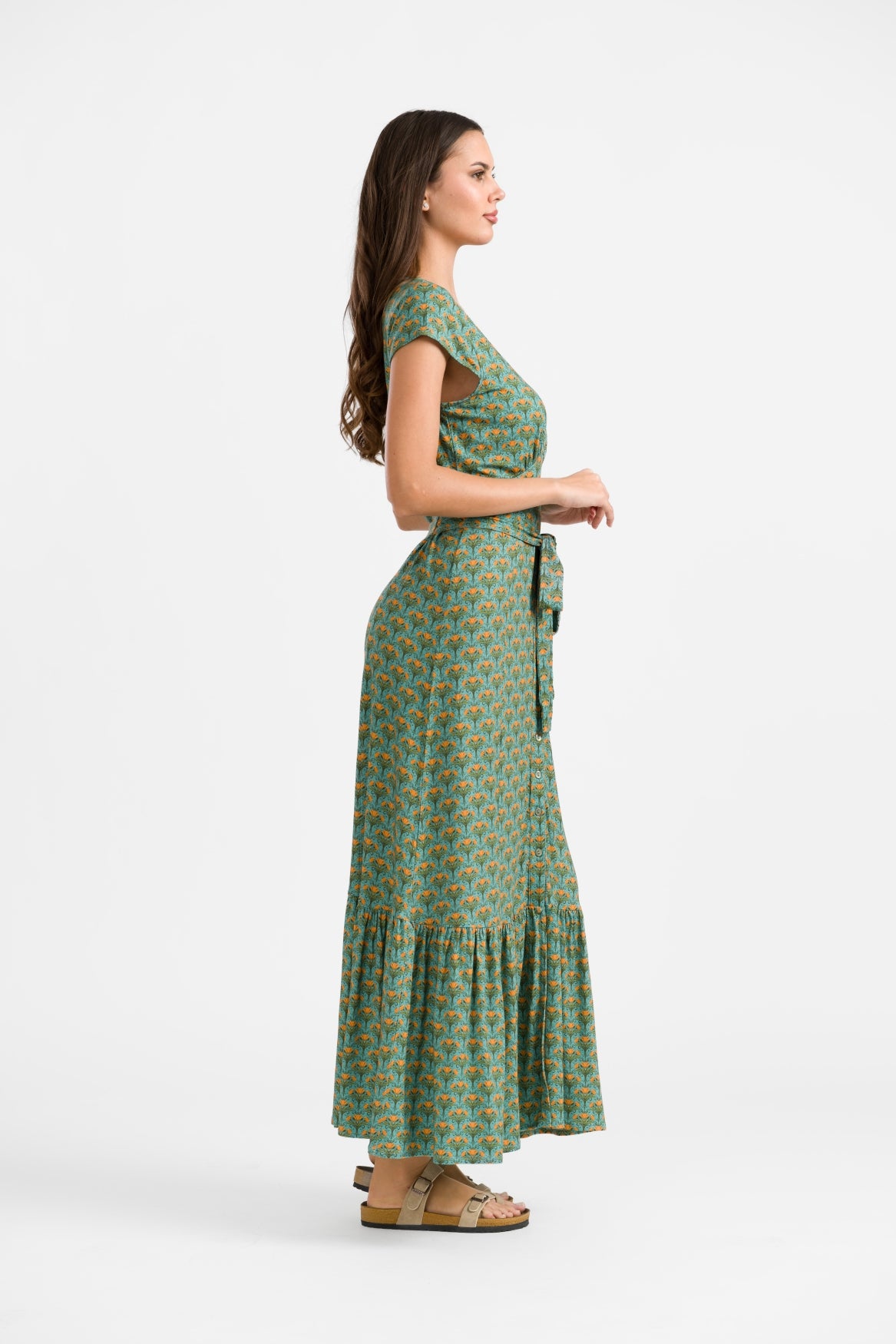 Maud Maxikleid Kurzarm | Blooming