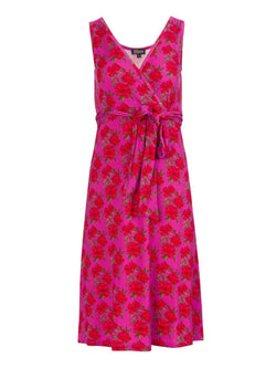 Ärmelloses Milly-Kleid | Fuchsienfarbene Blüten