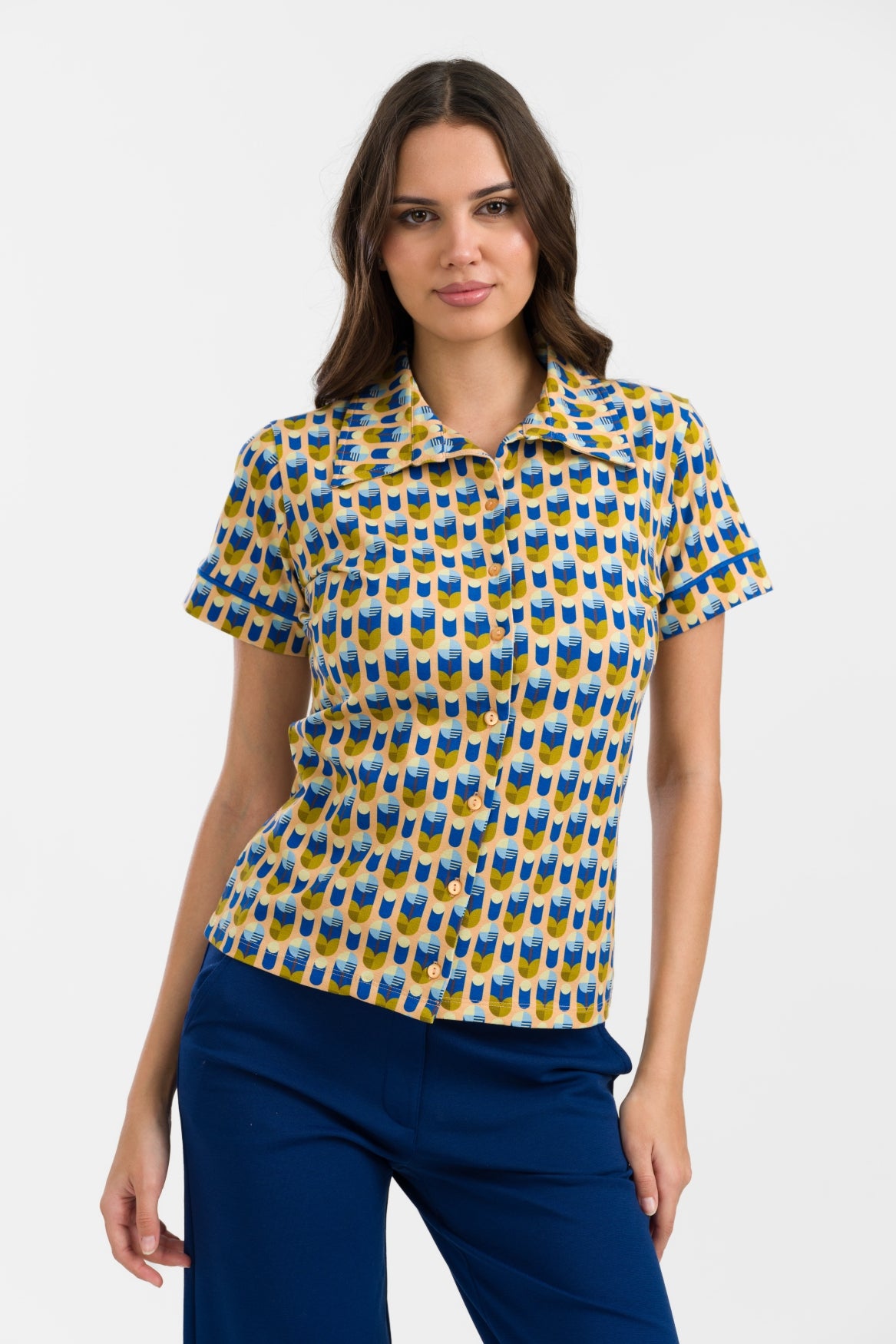 Sara Bluse Kurzarm | Künstliche Blume