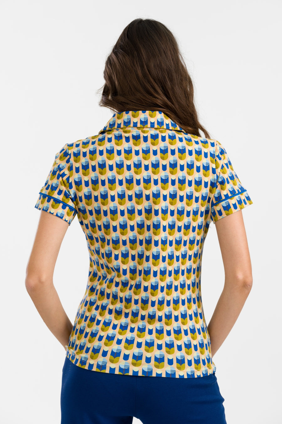 Sara Bluse Kurzarm | Künstliche Blume