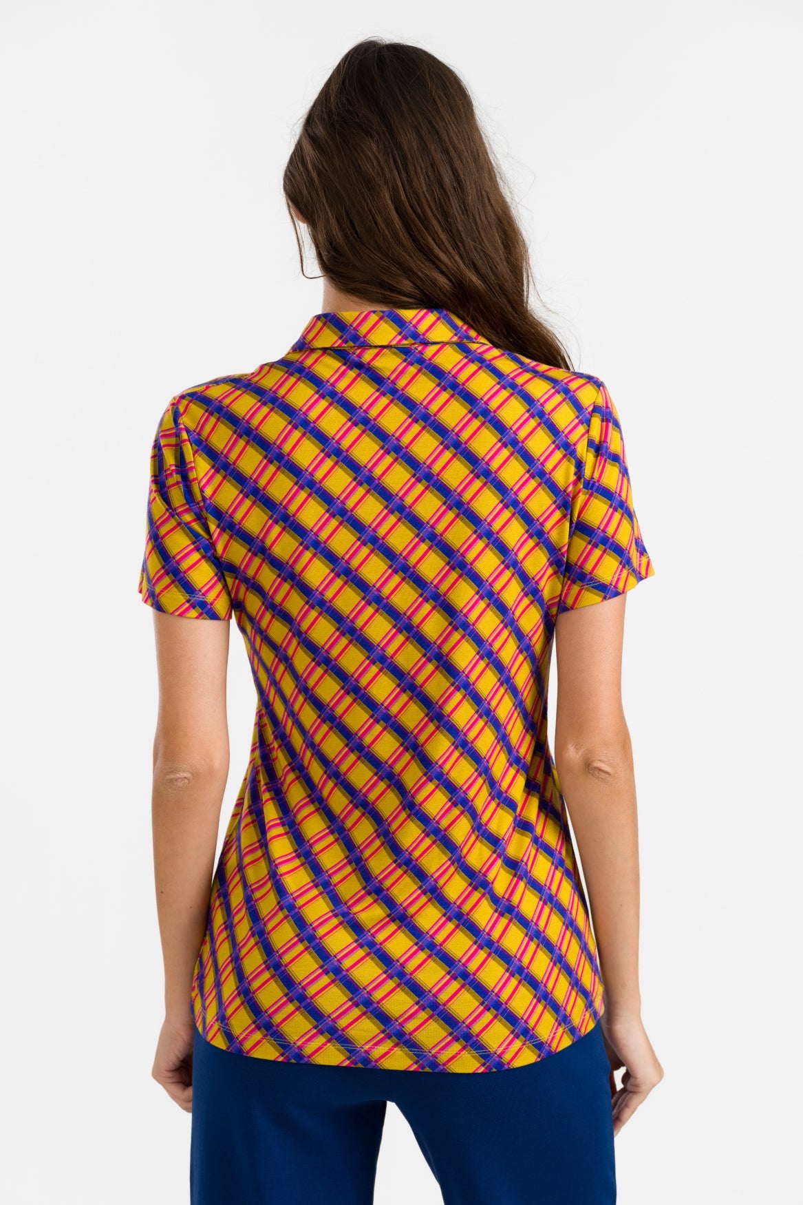 Kurzarmbluse von Sill | Groovy Tartan