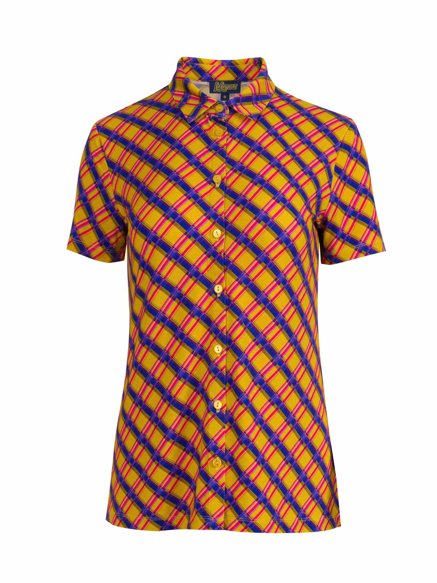 Kurzarmbluse von Sill | Groovy Tartan