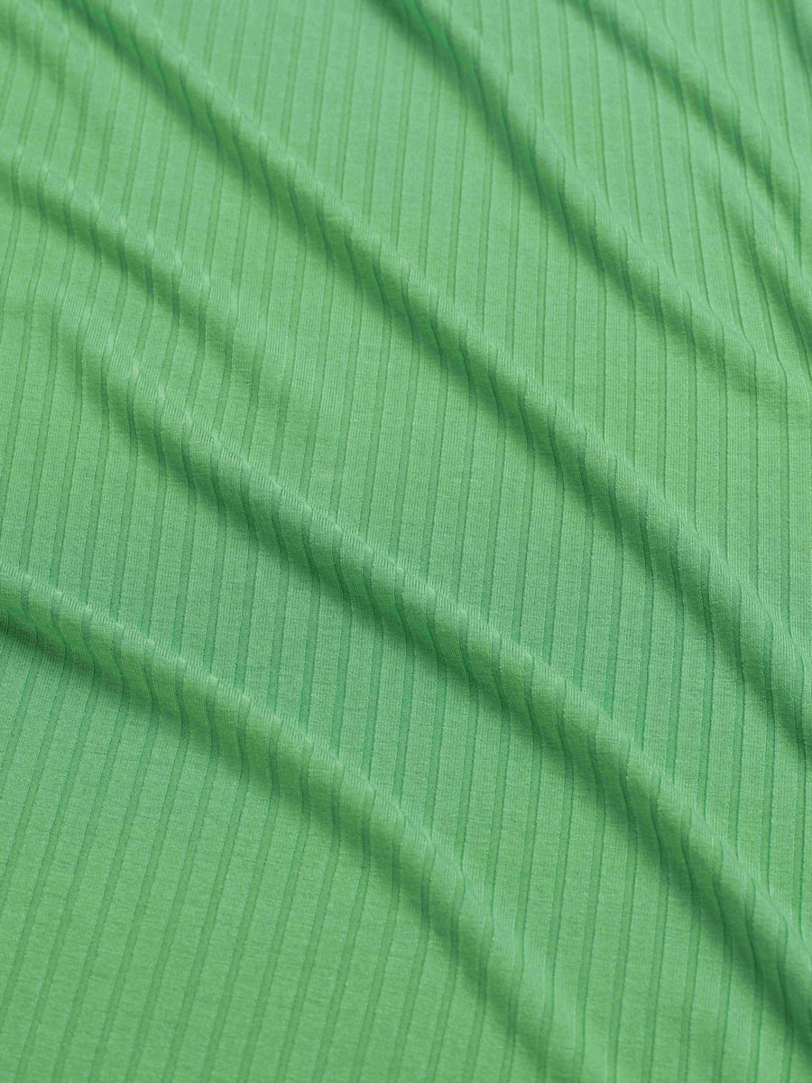 Sophie Top mit kurzen Schmetterlingsärmeln | Gerippt, Grün