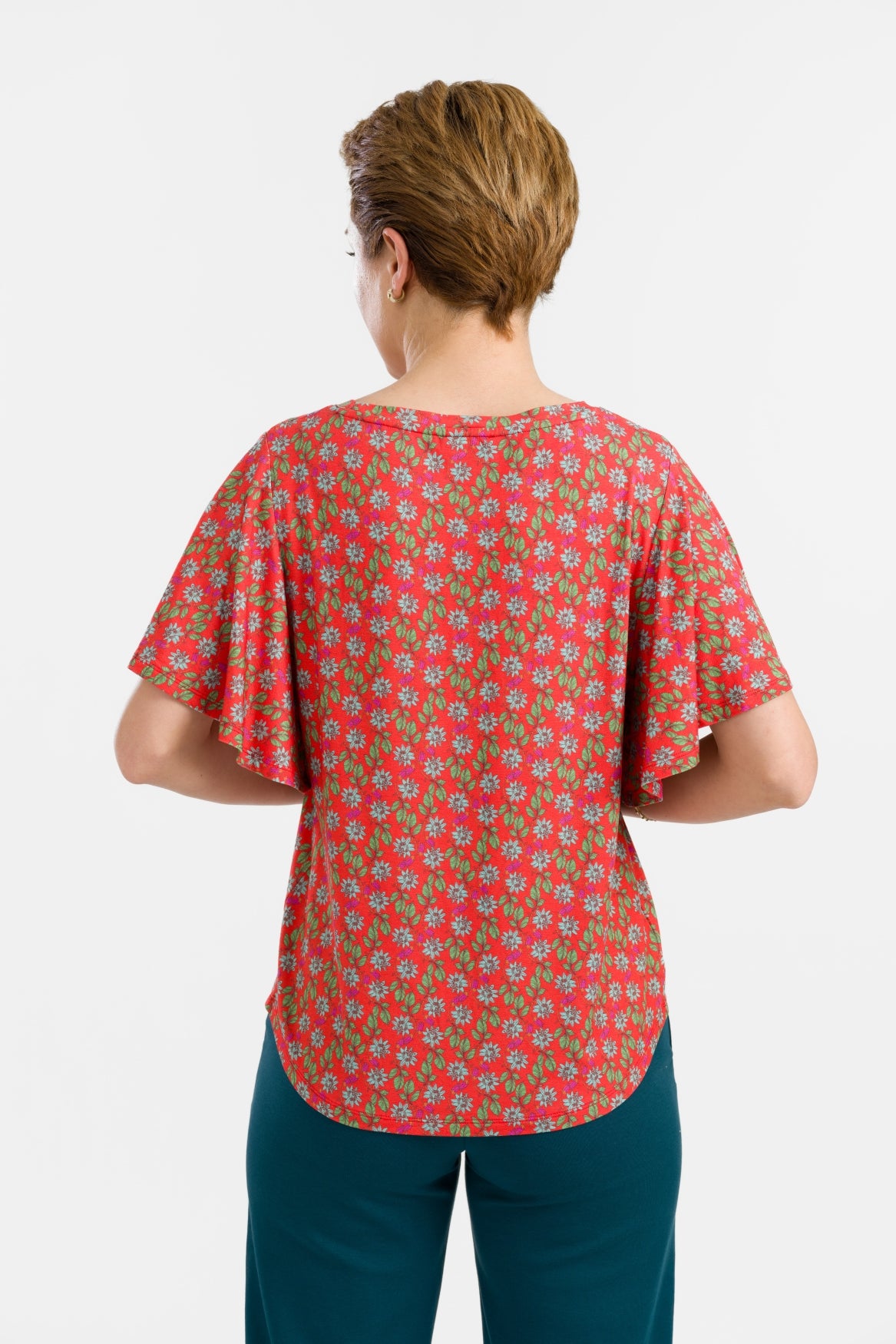 Sophie Top mit kurzen Schmetterlingsärmeln | Tropical Tango