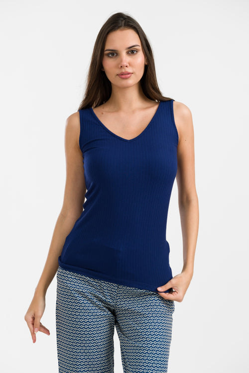 Stella Tanktop | Gerippt, Marineblau