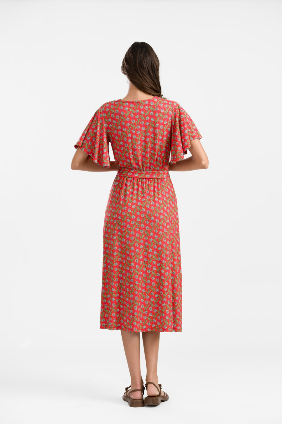 Trix Kleid mit Schmetterlingsärmeln | Tropical Tango