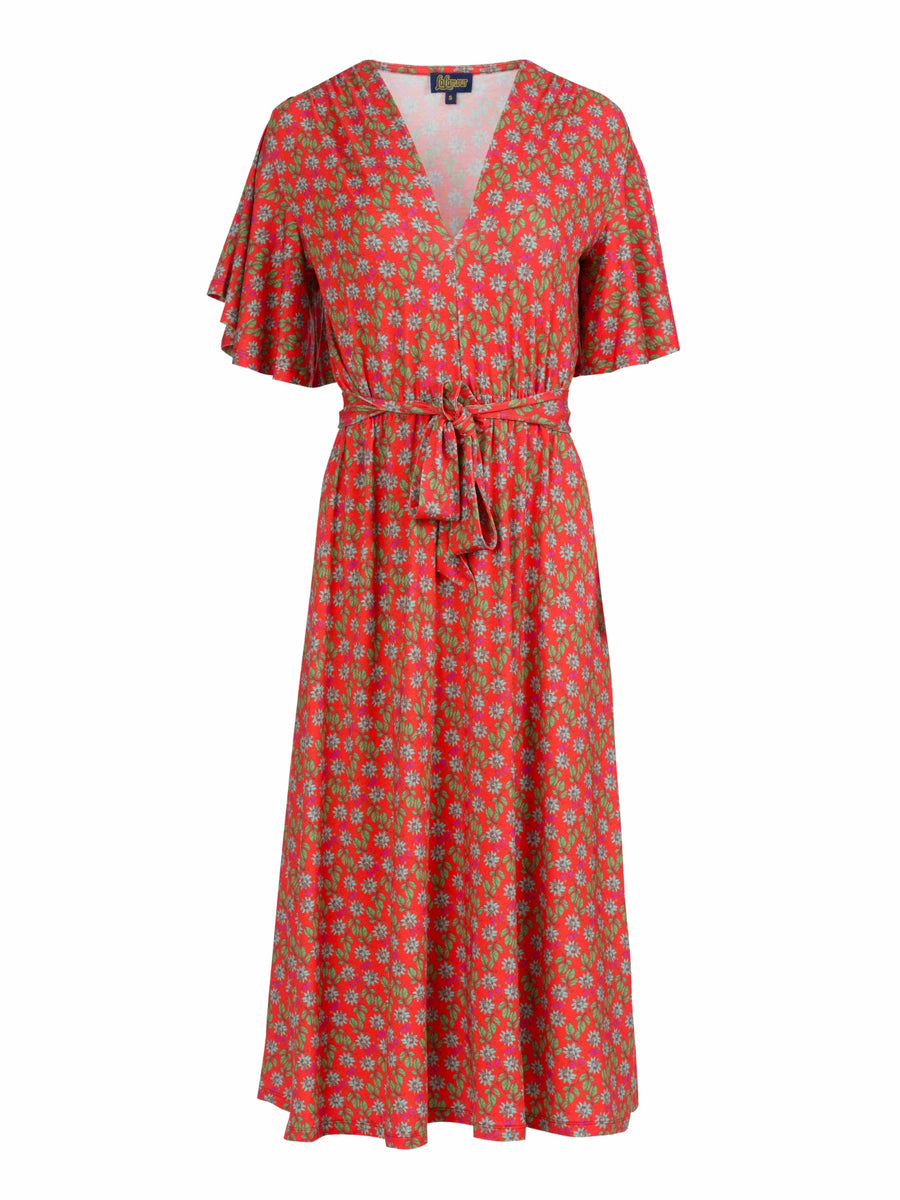 Trix Kleid mit Schmetterlingsärmeln | Tropical Tango