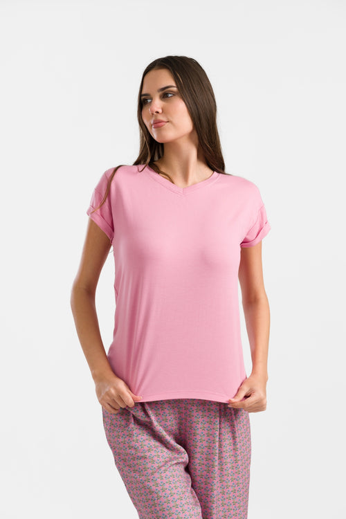 Vera Top | Schlichtes Rosa