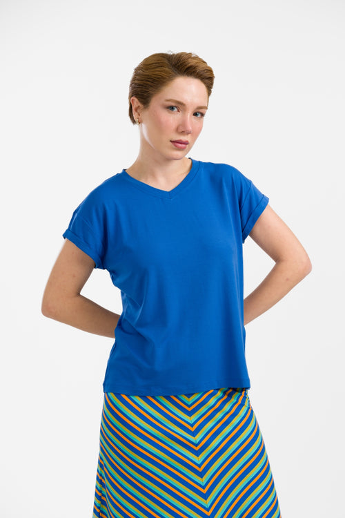 Vera Top | Schlichtes Blau