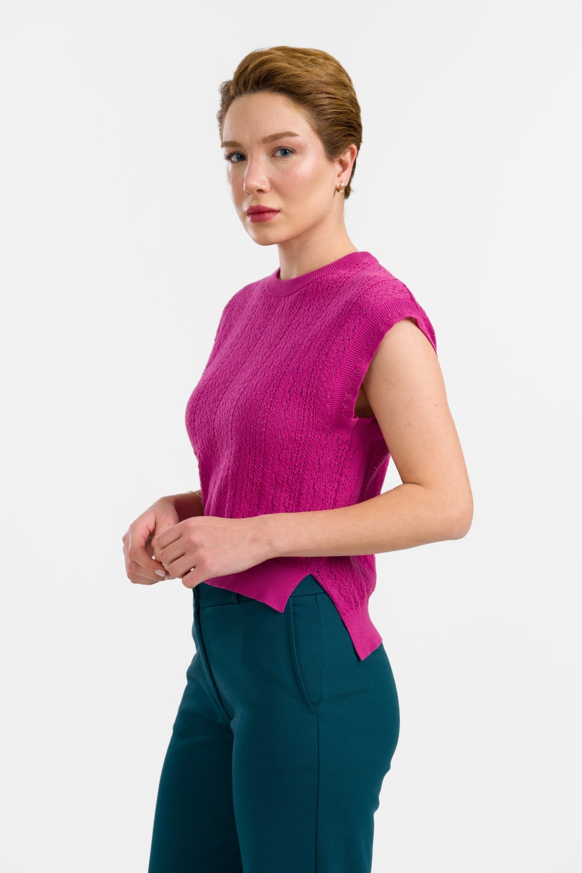 Pippa-Strickoberteil | Fuchsia