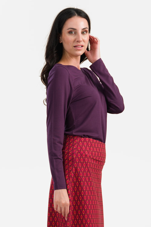 Puck-Oberteil | Ecovero Plain Aubergine