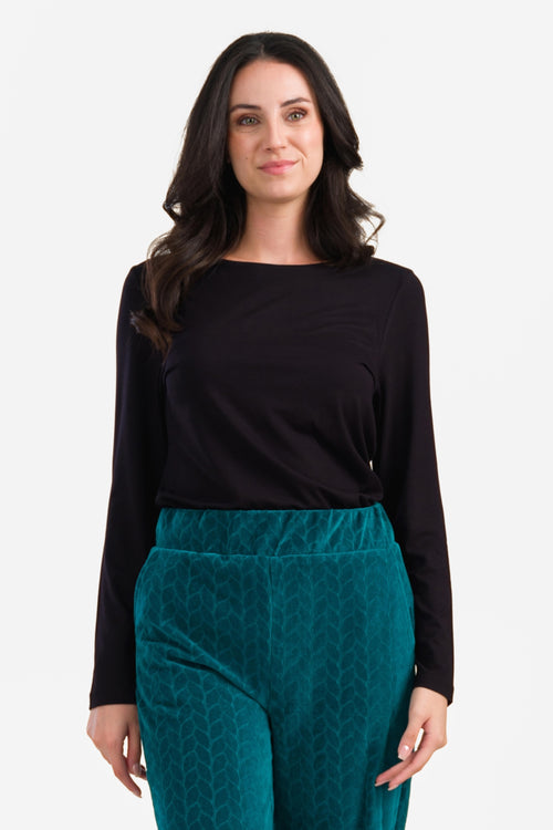 Puck Top | Ecovero Schlicht Schwarz