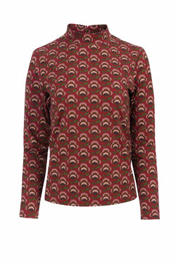 Kim Top | Abstrakte Blume Bordeaux