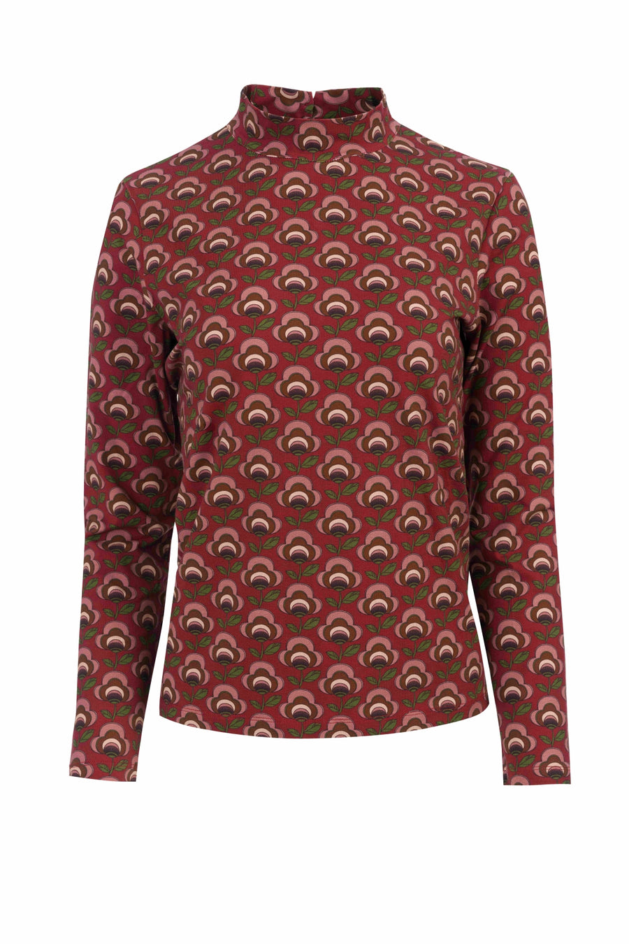 Kim Top | Abstrakte Blume Bordeaux