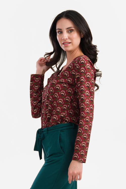 Natalie Top | Abstrakte Blume Bordeaux