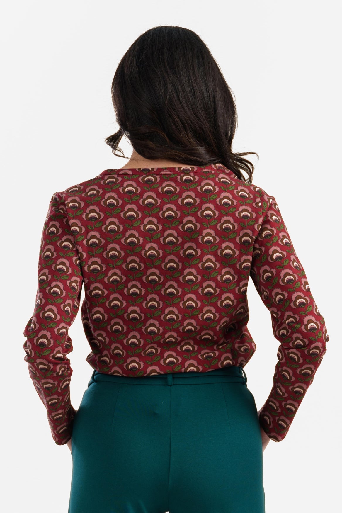 Natalie Top | Abstrakte Blume Bordeaux