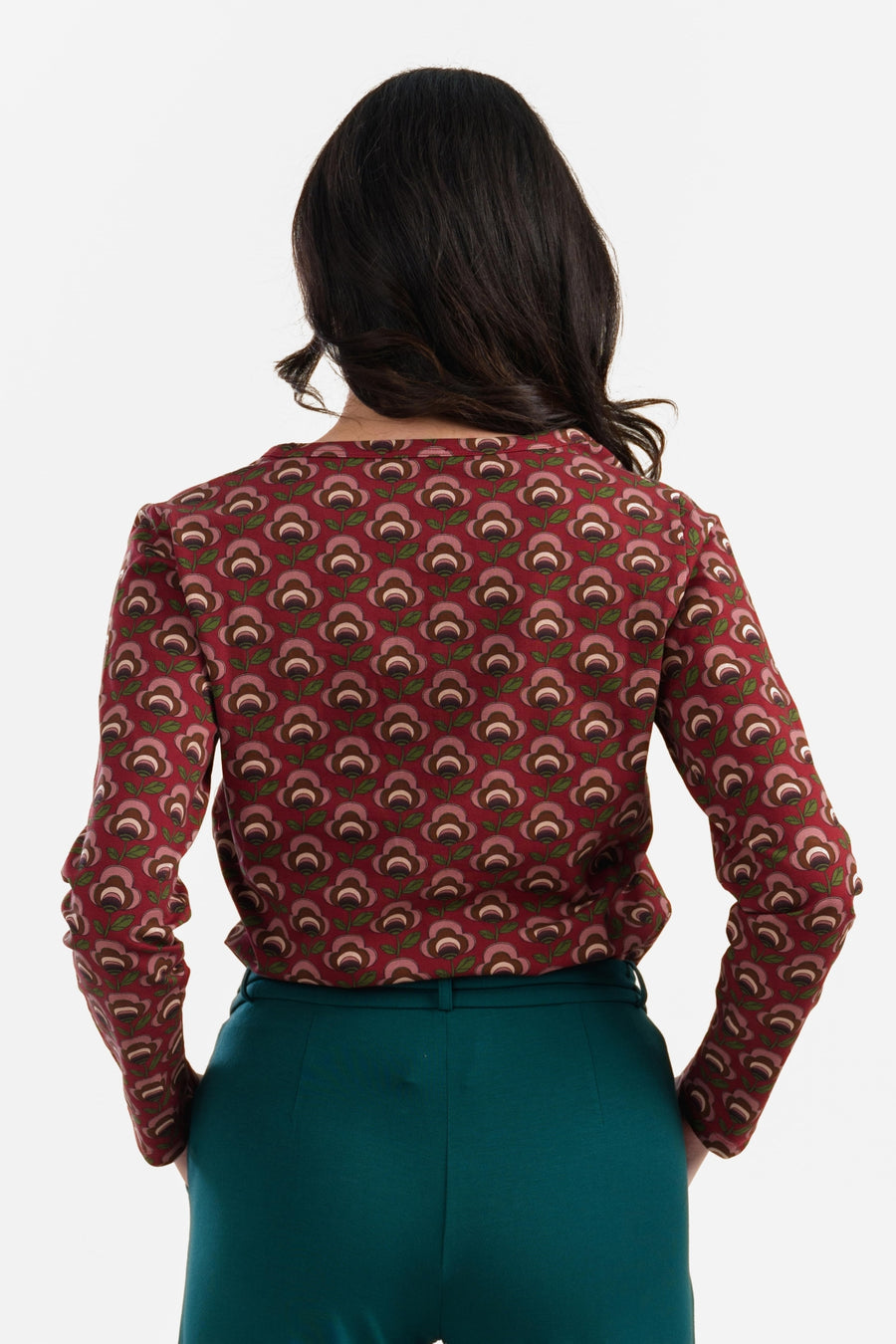 Natalie Top | Abstrakte Blume Bordeaux