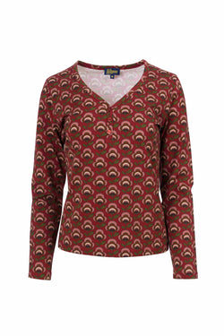 Natalie Top | Abstrakte Blume Bordeaux